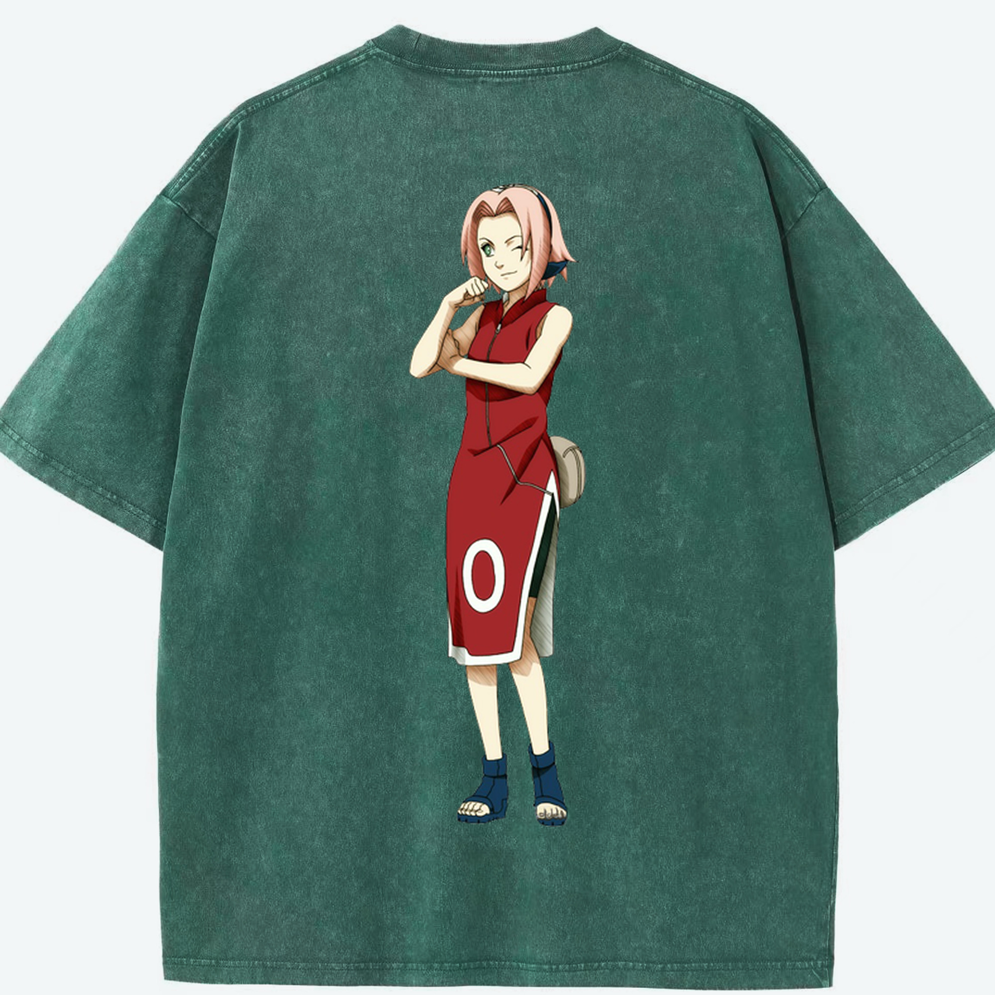 （画像用） NARUTO -ナルト- 春野サクラ Haruno Sakura 綿100% ヴィンテージ風 半袖Tシャツ（背面プリント）